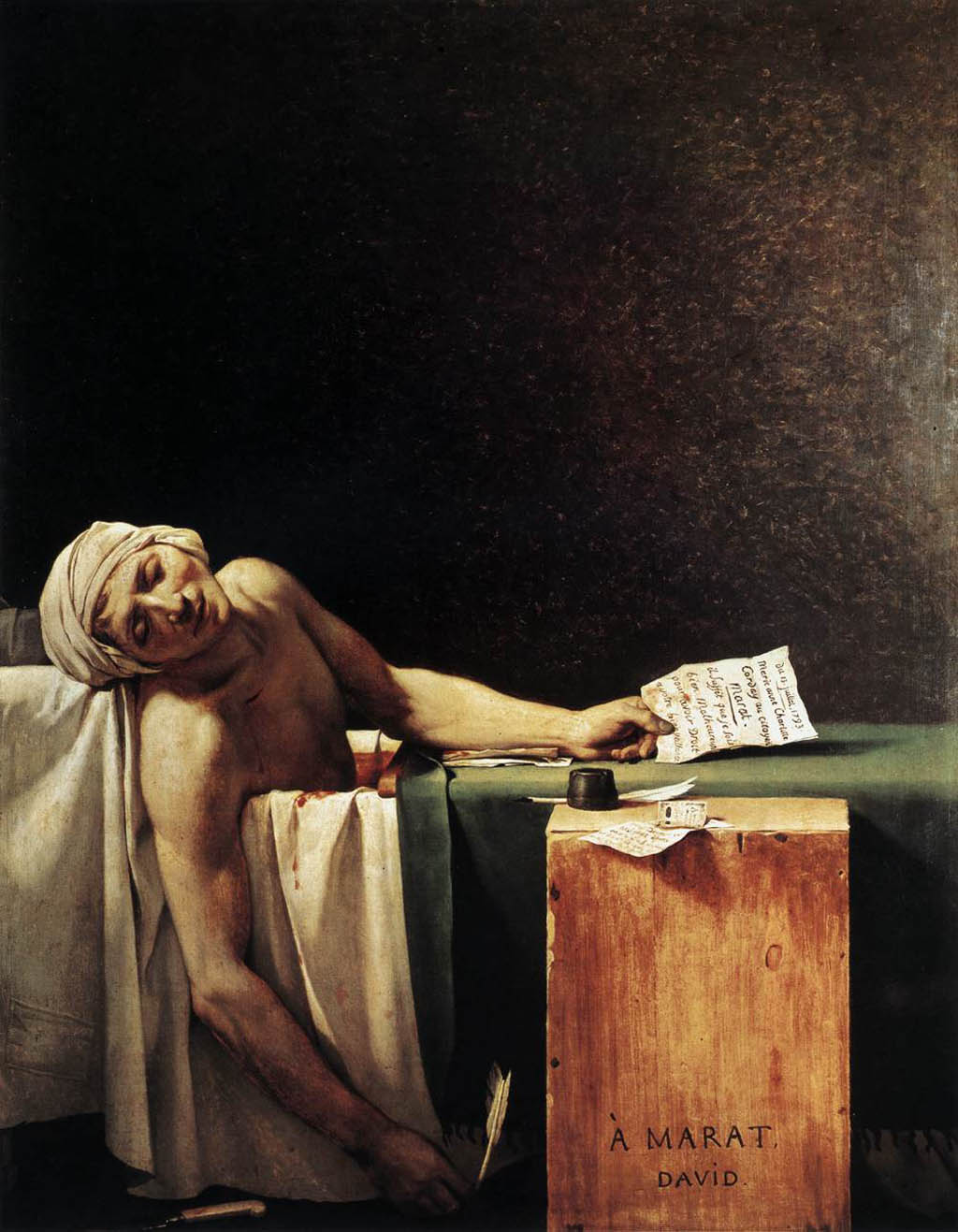 "La morte di Marat" di Jacques-Louis David (1793).